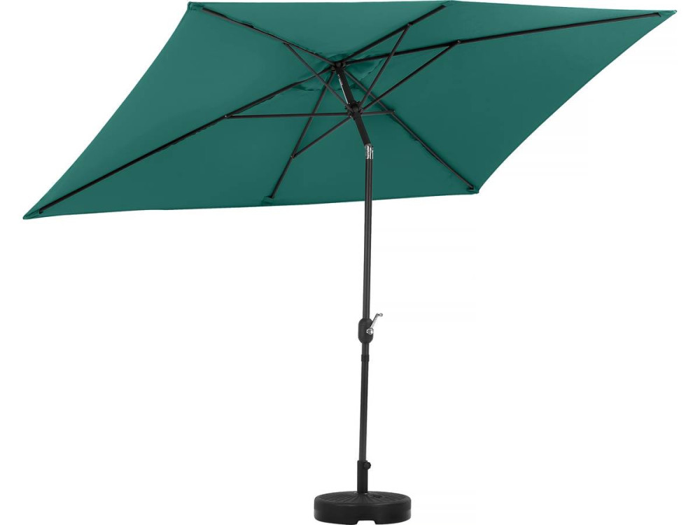Parasol ogrodowy "Sol 2" - Prostokąt - 2 x 3 m - Zielony + płyty obciążające w zestawie
