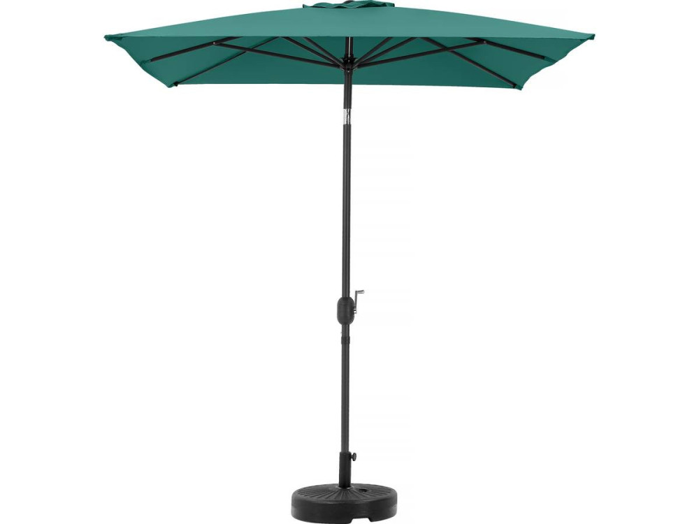 Parasol ogrodowy "Sol 2" - Prostokąt - 2 x 3 m - Zielony + płyty obciążające w zestawie