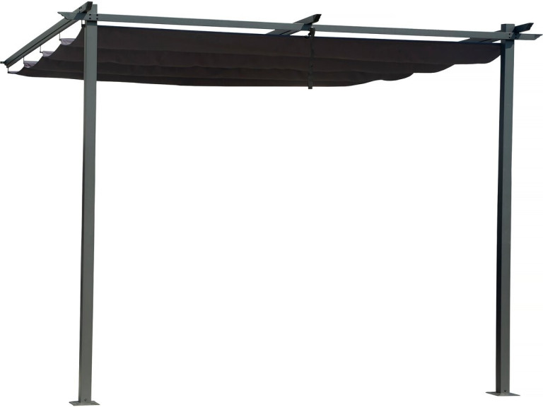 Pergola z rozsuwanym dachem - 3 x 3 m - Antracytowy szary