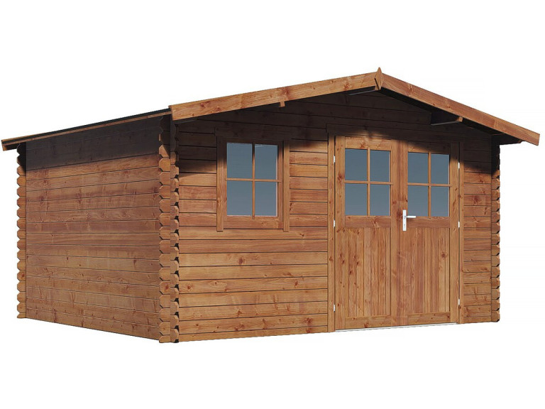 Domek ogrodowy "Valmont" z drewna, brązowy, autoklawowany, 14 m² - 28 mm