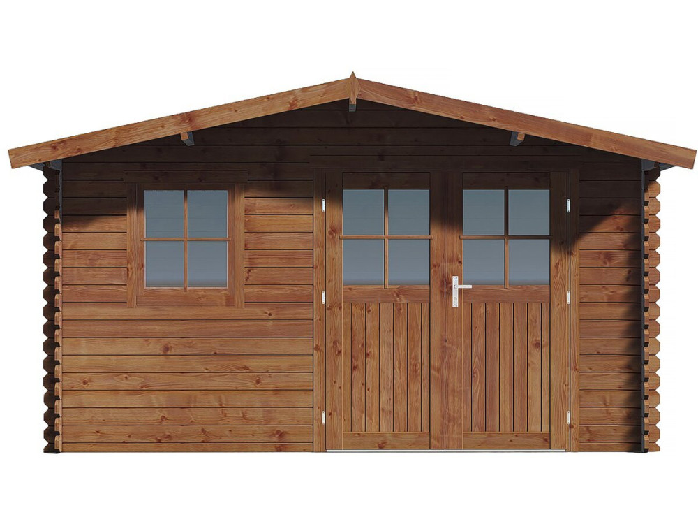 Domek ogrodowy "Valmont" z drewna, brązowy, autoklawowany, 14 m² - 28 mm