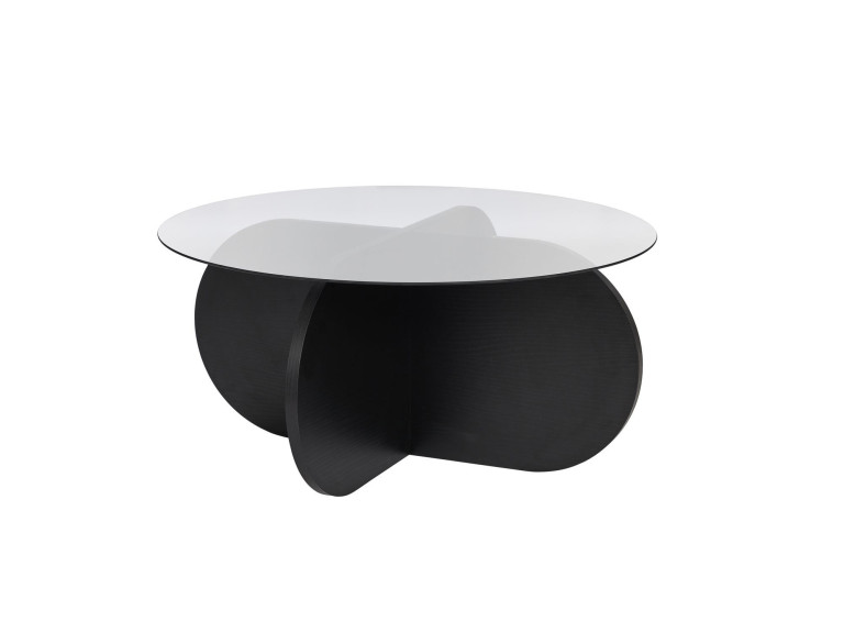 Drewniany stolik kawowy "Aeris" - 75 x 75 x 35 cm - drewno NoirFumée