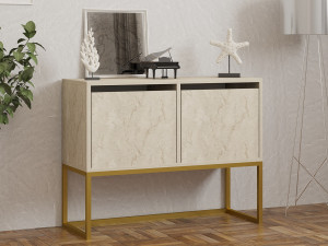 Drewniany kredens "Zermat" - 90 x 34 x 70 cm - trawertyn 2