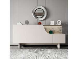 Drewniana komoda „Line” – 180 x 40 x 81 cm – beżowa 2