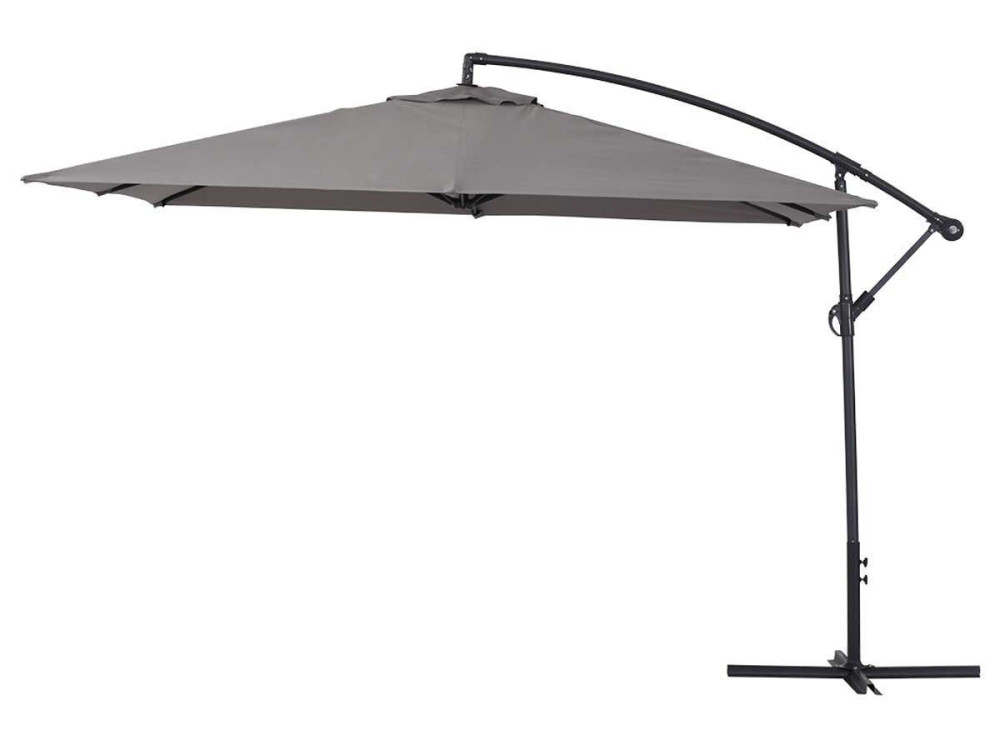Parasol ogrodowy "Ilios 3" z wysięgnikiem - Aluminium - Kwadratowy -  3 x3 m - Szary