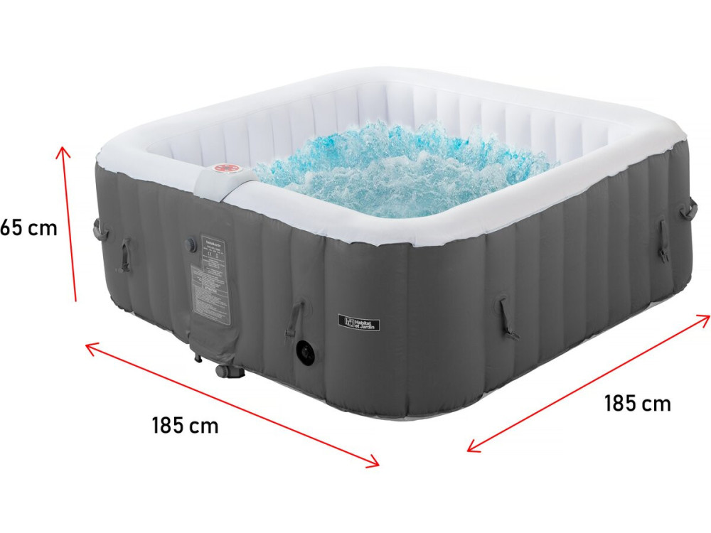 Nadmuchiwane spa "RIVIERA" z PVC - 6 miejsc - Szary/biały