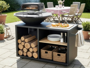 Grill plancha z piecem do pizzy "Maréchal" - Ø 81 cm - Czarny 2