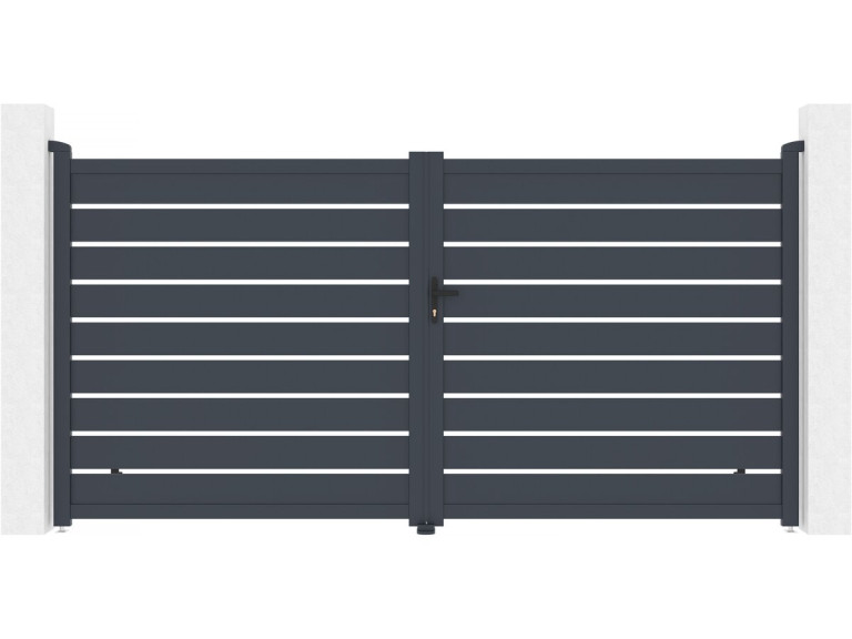 Brama aluminiowa „Bastien” – 350 x 176 cm – antracyt
