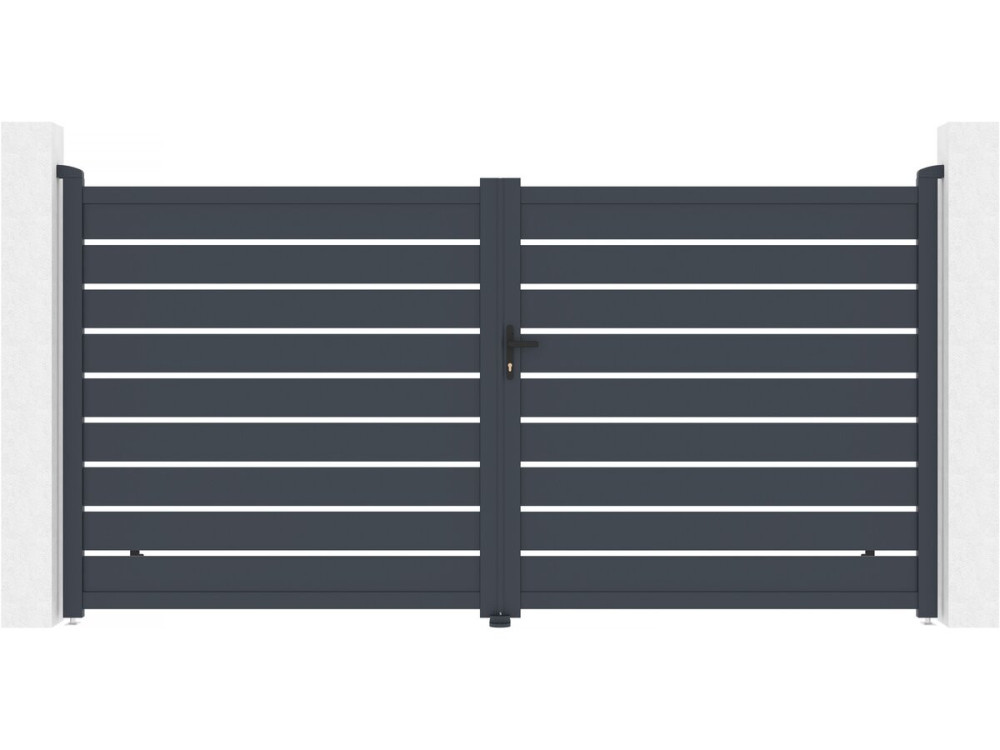 Brama aluminiowa „Bastien” – 350 x 176 cm – antracyt