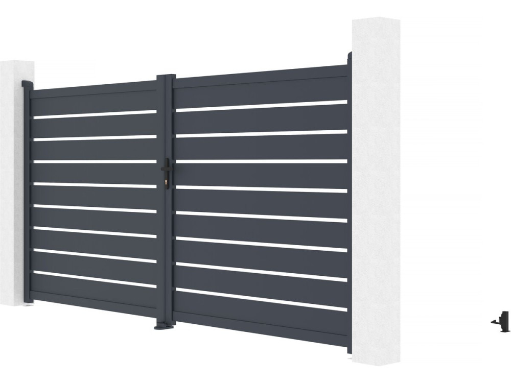 Brama aluminiowa „Bastien” – 350 x 176 cm – antracyt