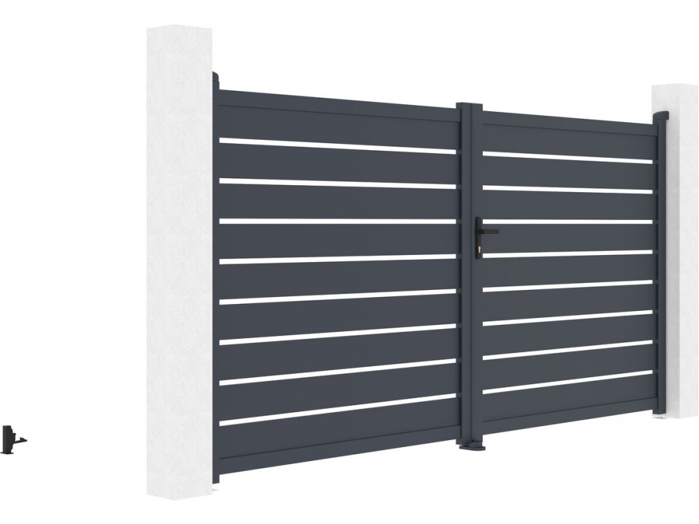 Brama aluminiowa „Bastien” – 350 x 176 cm – antracyt