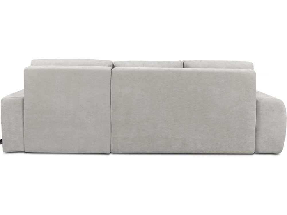 Narożna sofa rozkładana po prawej stronie w tkaninie szenilowej "Verneuil" - 3 miejsca - beżowa