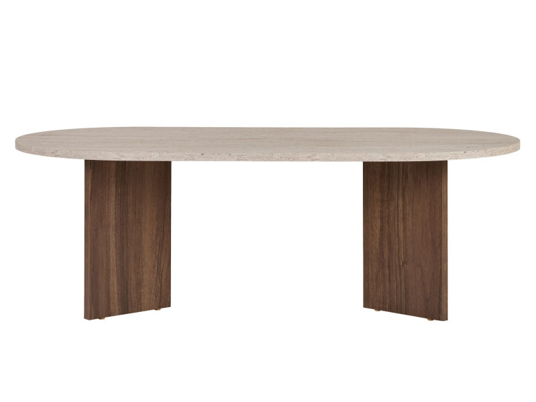 Drewniany stolik kawowy "Sable" 119 x 60 x 40 cm - trawertyn