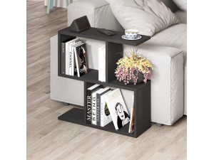 Drewniany stolik kawowy "Homemania" - 60 x 20 x 60 cm - Czarne drewno 2