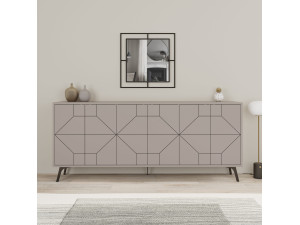 Drewniany kredens "Dune" - 184 x 35 x 77 cm - Jasny brąz mokka 2