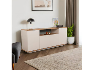 Drewniany kredens "Arista" - 180 x 44 x 75 cm - Beżowy 2