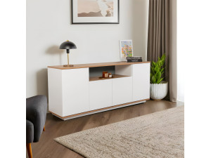 Drewniany kredens "Arista" - 180 x 44 x 75 cm - Biały 2