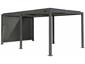 Pergola bioklimatyczna "Kensington" z aluminiową markizą - 3 x 5 m - Szary