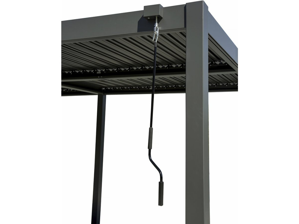Pergola bioklimatyczna "Kensington" z aluminiową markizą - 3 x 5 m - Szary