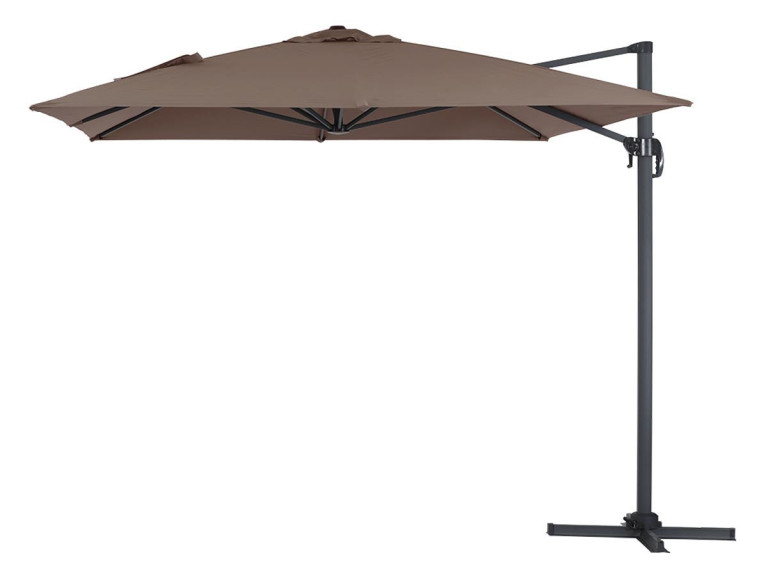 Parasol ogrodowy „Sun 4” - Z aluminium - Prostokątny - 3 x 4 m - Szaro-brązowy