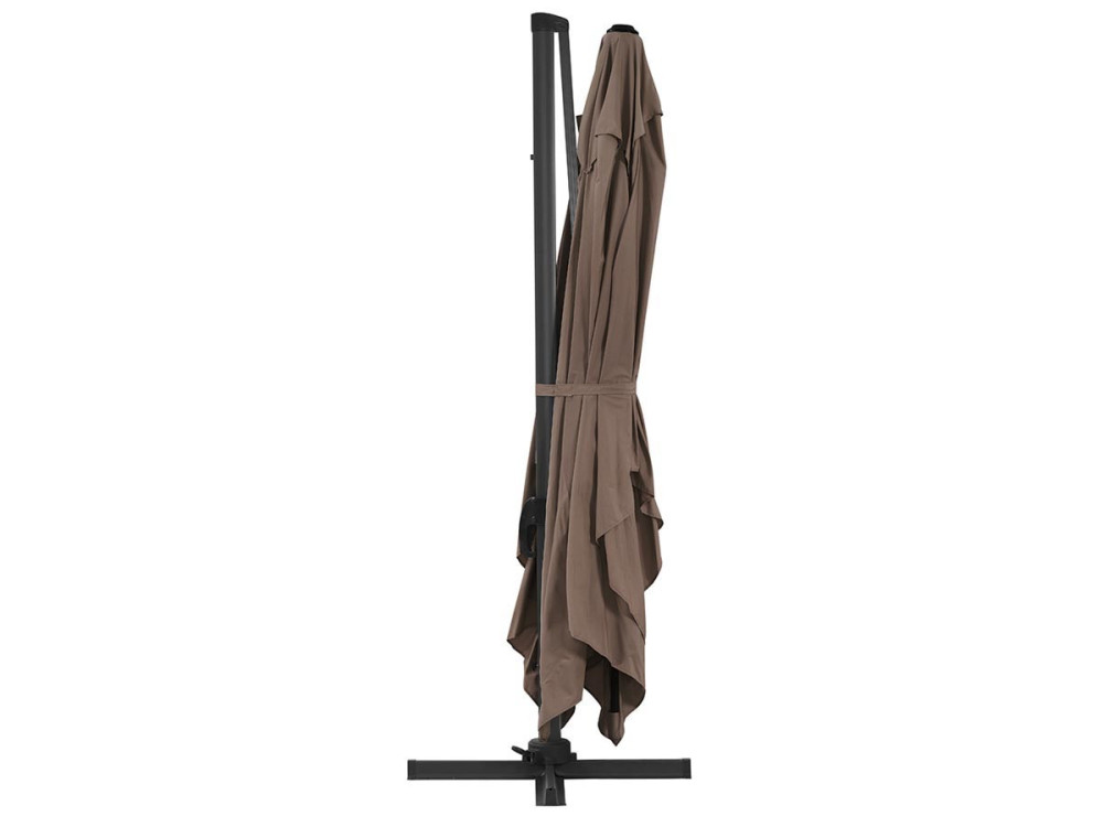 Parasol ogrodowy „Sun 4” - Z aluminium - Prostokątny - 3 x 4 m - Szaro-brązowy