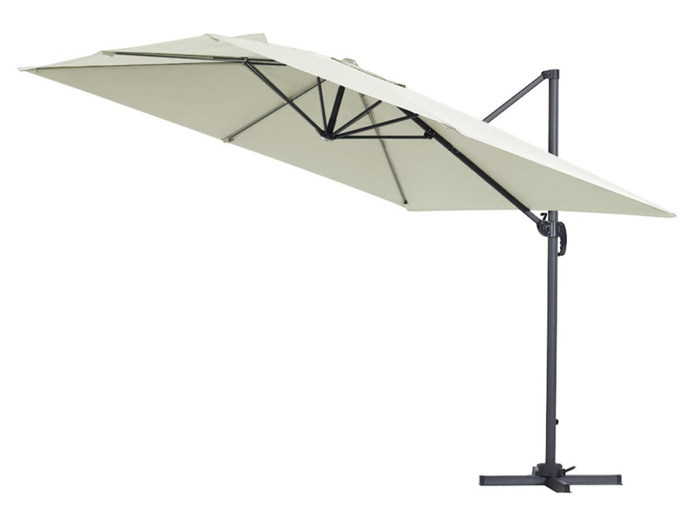 Parasol ogrodowy „Sun 3” - Z aluminium - Kwadratowy - 3 x 3 m - Ecru