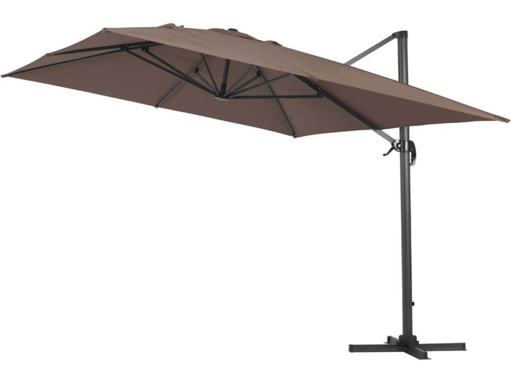 Parasol ogrodowy "Sun 4" - Prostokątny - 3 x 4 m - Szarobrązowy + Pokrowiec