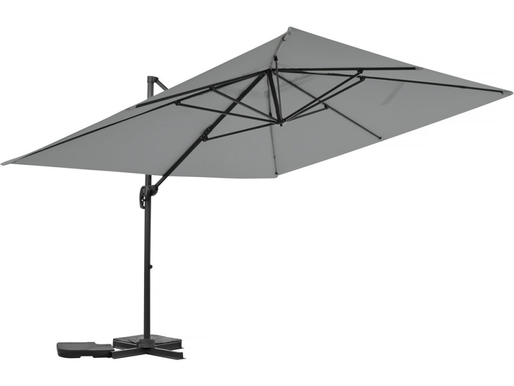 Aluminiowy parasol ogrodowy Sky 4" offset - 3 x 4 m - Szary