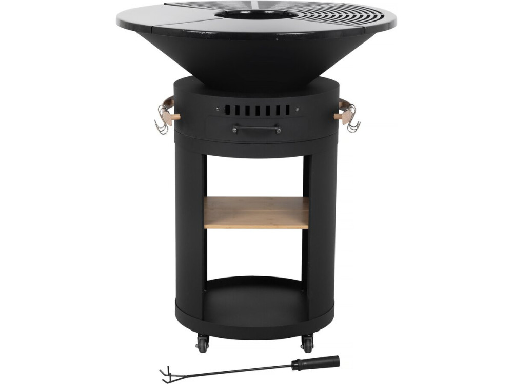 Grill na węgiel drzewny i drewno "Cesar premium" - Ø 81 cm - Czarny