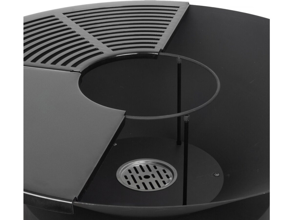 Grill na węgiel drzewny i drewno "Cesar premium" - Ø 81 cm - Czarny