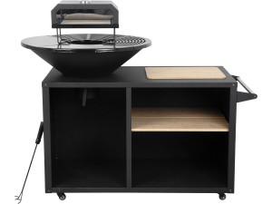 Grill plancha z piecem do pizzy "Maréchal" - Ø 81 cm - Czarny