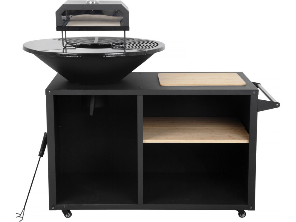 Grill plancha z piecem do pizzy "Maréchal" - Ø 81 cm - Czarny