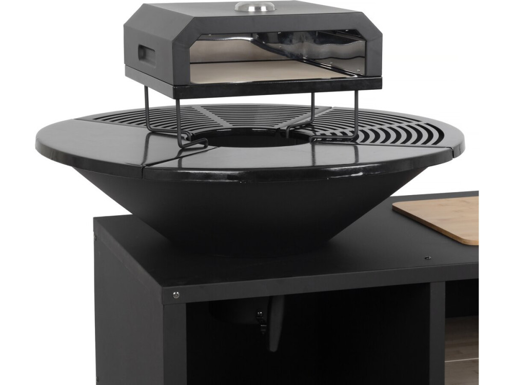 Grill plancha z piecem do pizzy "Maréchal" - Ø 81 cm - Czarny