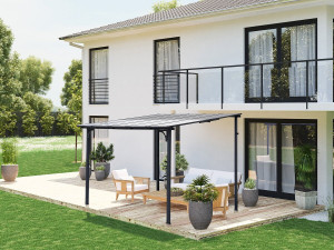 Pergola ogrodowa "Marvin" - 3 x 3 m - 304 x 298 x 243 cm - Ciemnoszara 2