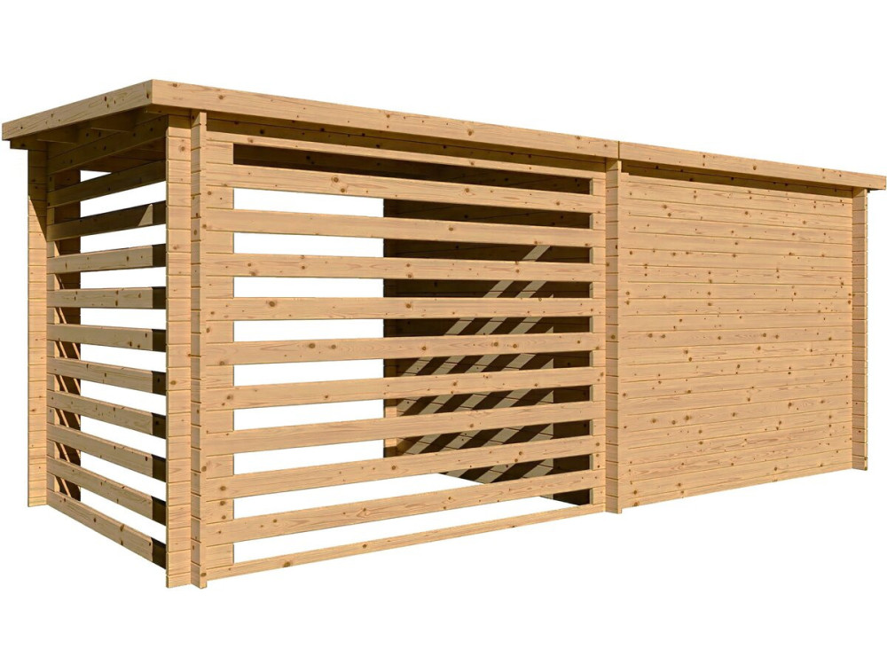 Drewniana szopa ogrodowa z zadaszeniem "Aureval" - 11 m² - 2,24 x 5,01 x 2,07 m - 28 mm