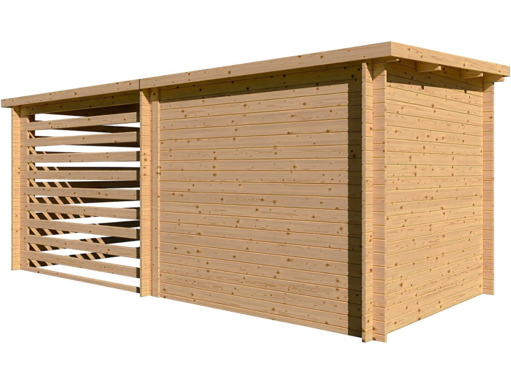 Drewniana szopa ogrodowa z zadaszeniem "Aureval" - 11 m² - 2,24 x 5,01 x 2,07 m - 28 mm