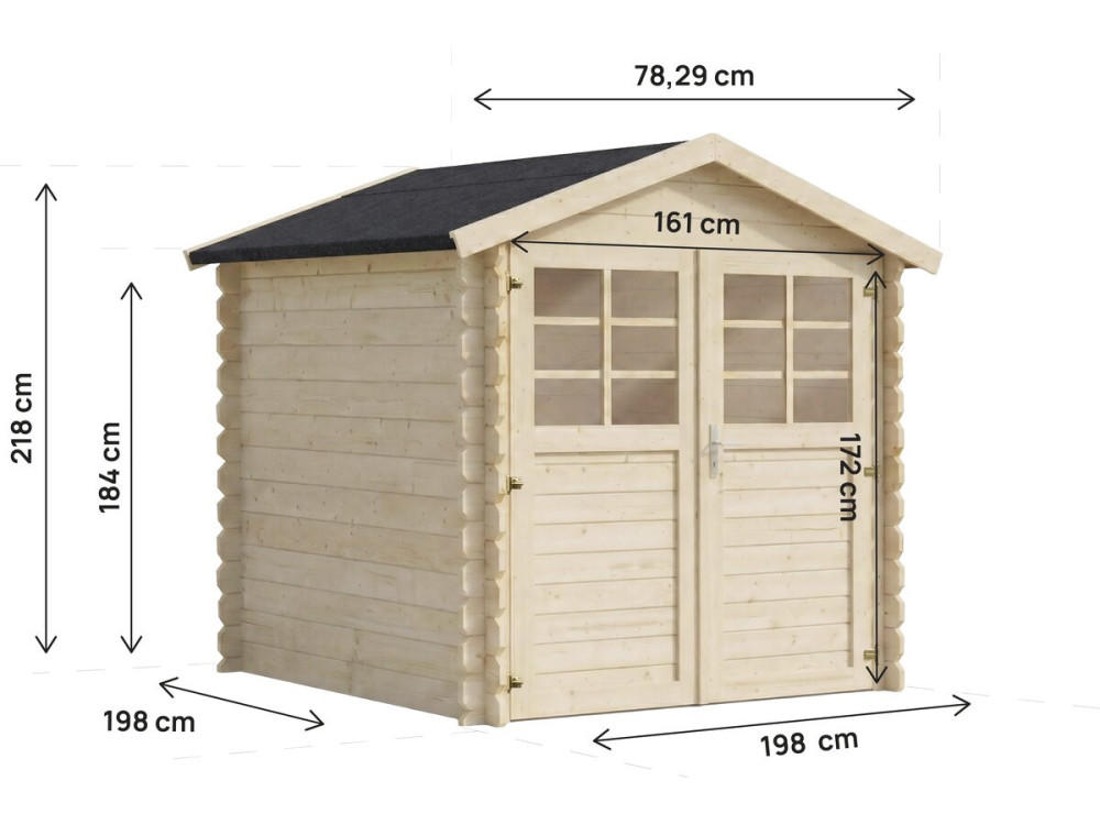 Drewniana szopa ogrodowa "Beaumont" - 4,48 m² - 223 x 201 cm - 28 mm