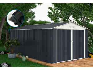 Garaż metalowy "Houston" - 18,56 m² z rynną - antracytowy 2