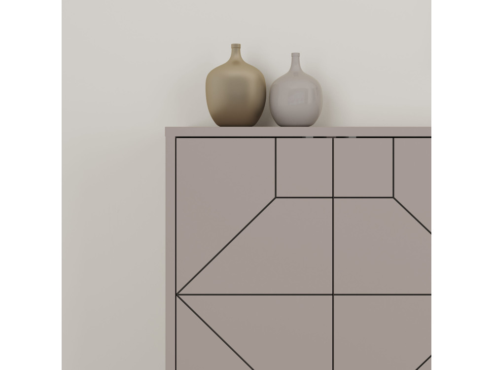 Drewniany kredens "Dune" - 184 x 35 x 77 cm - Jasny brąz mokka