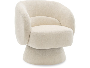 Fotel obrotowy "Franklin" z tkaniny frotte - 74 x 75 x 75 cm - Beżowy