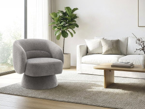 Fotel obrotowy "Franklin" z tkaniny frotte - 74 x 75 x 75 cm - Szary 2
