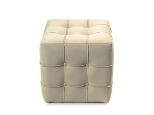 Aksamitny puf "Lizbon" - 42 x 42 x 42 cm - Kremowy