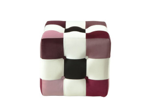 Aksamitny puf "Patchwork" - 42 x 42 x 42 cm - Wielokolorowy