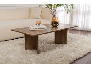 Drewniany stolik kawowy "Sabin" - 60 x 119 x 40 cm - Orzech 2