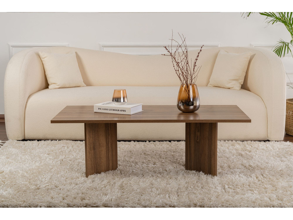 Drewniany stolik kawowy "Sabin" - 60 x 119 x 40 cm - Orzech