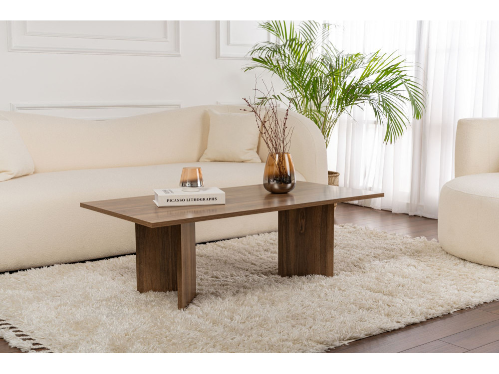 Drewniany stolik kawowy "Sabin" - 60 x 119 x 40 cm - Orzech