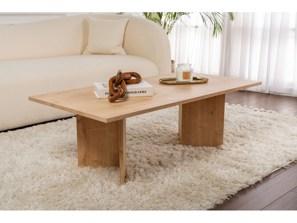 Drewniany stolik kawowy "Sabin" - 60 x 119 x 40 cm - Dąb Szafirowy