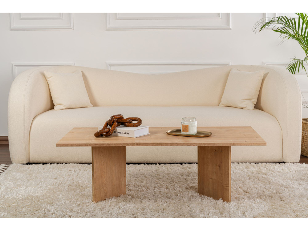 Drewniany stolik kawowy "Sabin" - 60 x 119 x 40 cm - Dąb Szafirowy