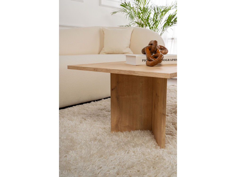 Drewniany stolik kawowy "Sabin" - 60 x 119 x 40 cm - Dąb Szafirowy