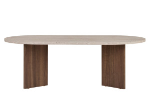 Drewniany stolik kawowy "Sable" 119 x 60 x 40 cm - trawertyn